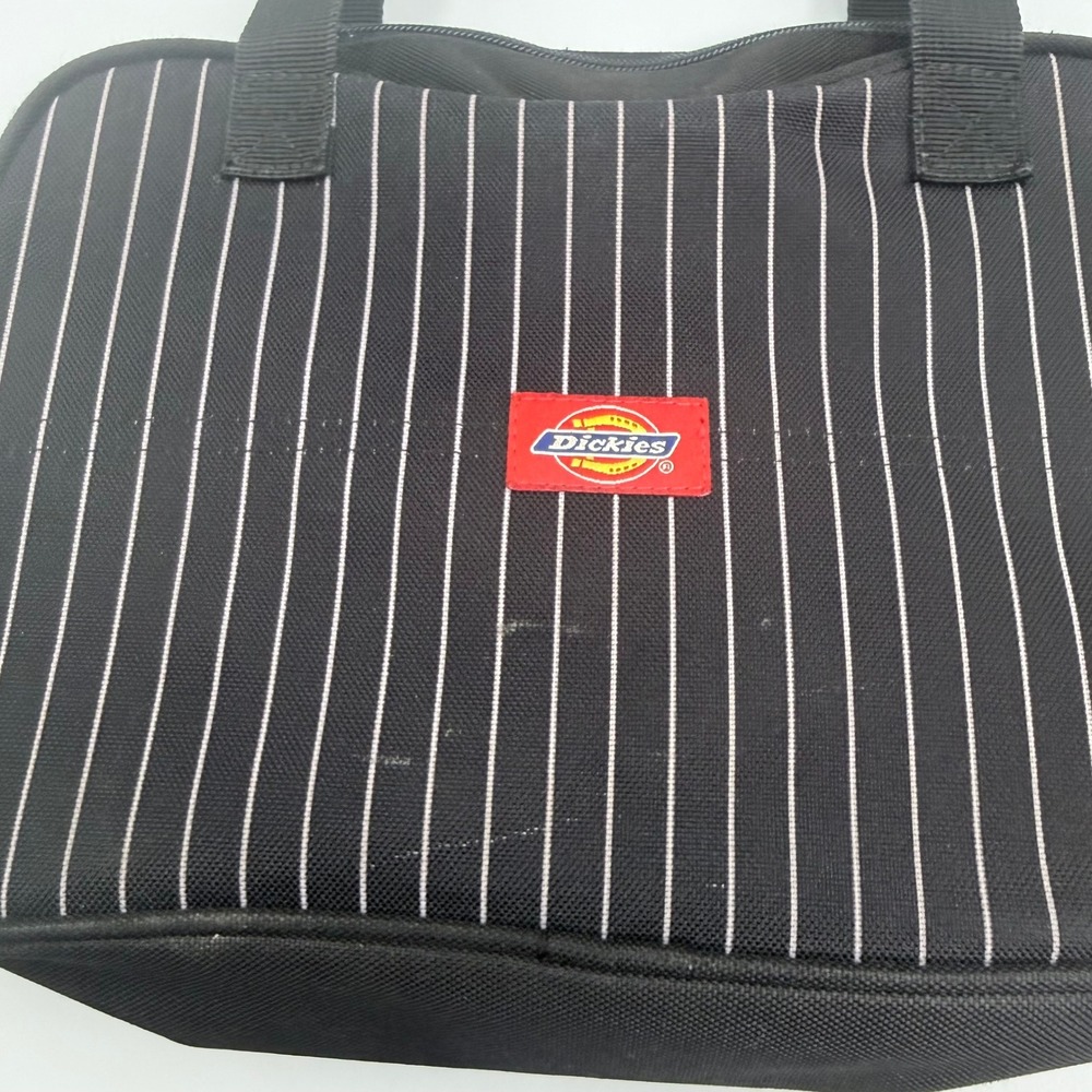 Dickies Y2K Black Pinstripe Mini Bowler Bag Canvas Shoulder Purse Yak Pak - Picture 4 of 8